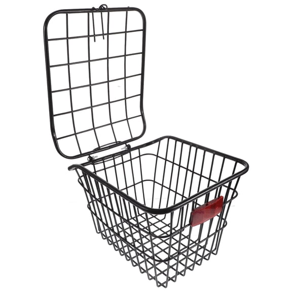 FOMIYES Black Steel Rear Bike Storage Basket Easy Install Large Capacity Carrier for Mountain Bikes Outdoor Use