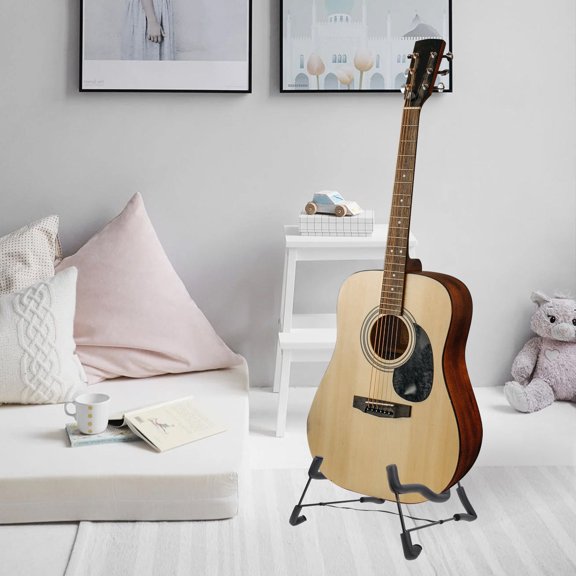 FOMIYES Black Thickened Metal Guitar Holder Stand for Electric Folk Bass and Ukulele Instruments