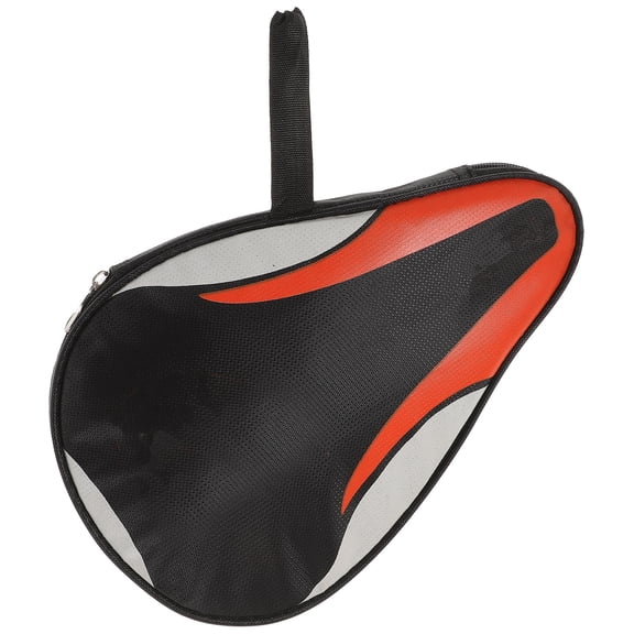 FOMIYES Table Tennis Bag, Oxford Fabric Pong Racket Case with Pocket, Portable Black Storage Pouch