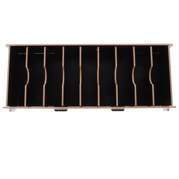 FOMIYES Black Wood Storage Container for Desktop Mail Sorter and Home Office Use