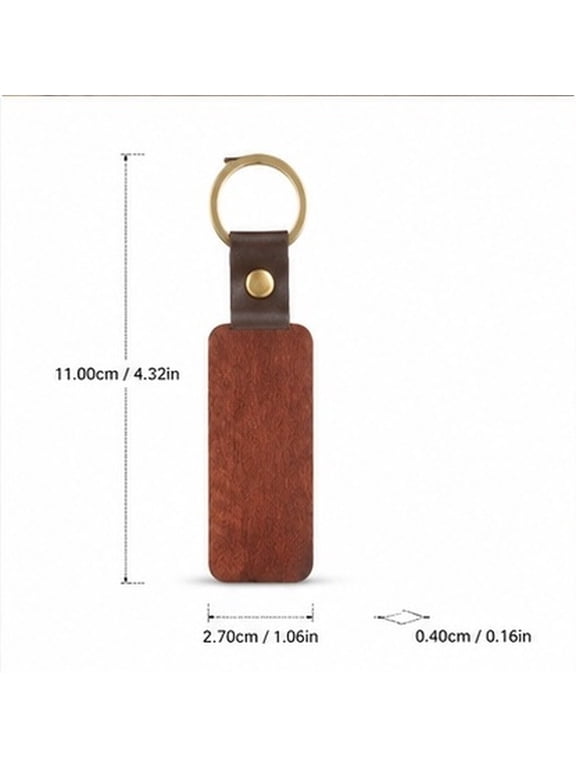 Blank Key Set, 10 Pieces for Engraving with Strap and Metal