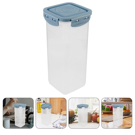 FOMIYES Clear Blue Yogurt Storage Box Airtight Container for Bread Beans and Grains