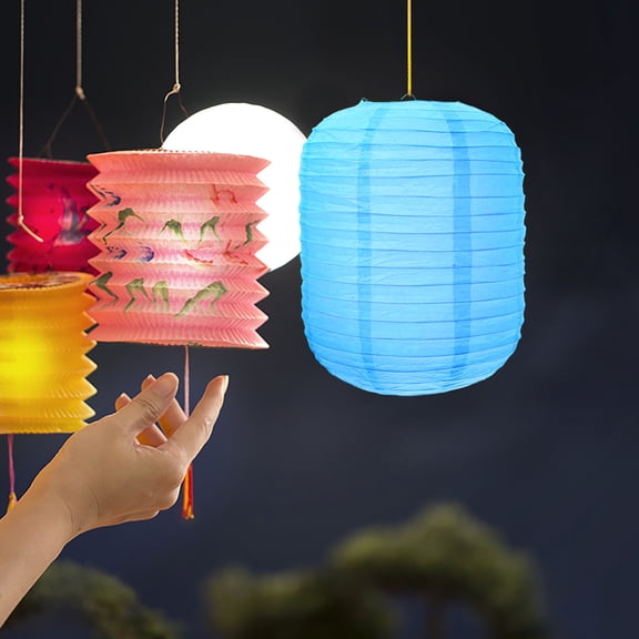 FOMIYES Japanese Style Blue Paper Lantern Hanging Lamp Shade for Restaurant Decoration