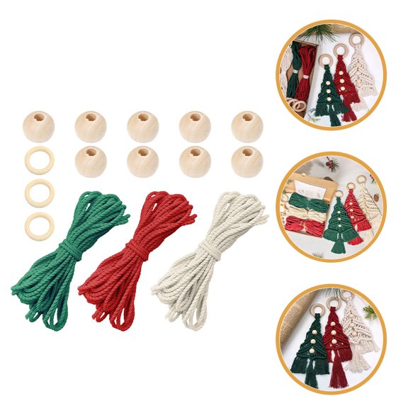 FOMIYES Boho Macrame Christmas Tree Wall Hanging Kit with Cotton Rope