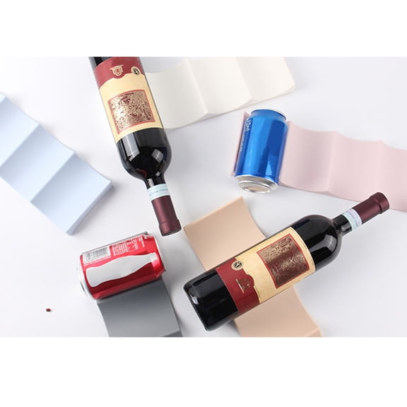 FOMIYES Wine Rack Blue Grooved Mat for Horizontal Stacking of Bottles Cans Jars