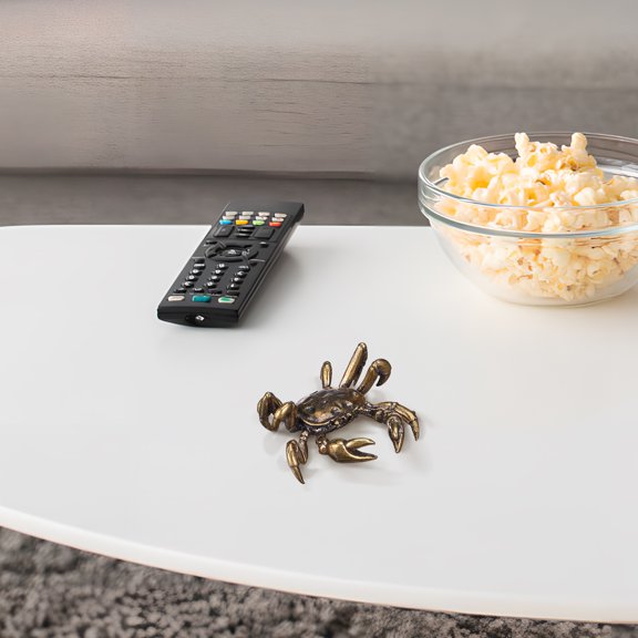 FOMIYES Brass Crab Figurine, Coffee Table Decor, Unique Metal Animal Statue for Indoor Desktop, Shelf, Office Home Decoration