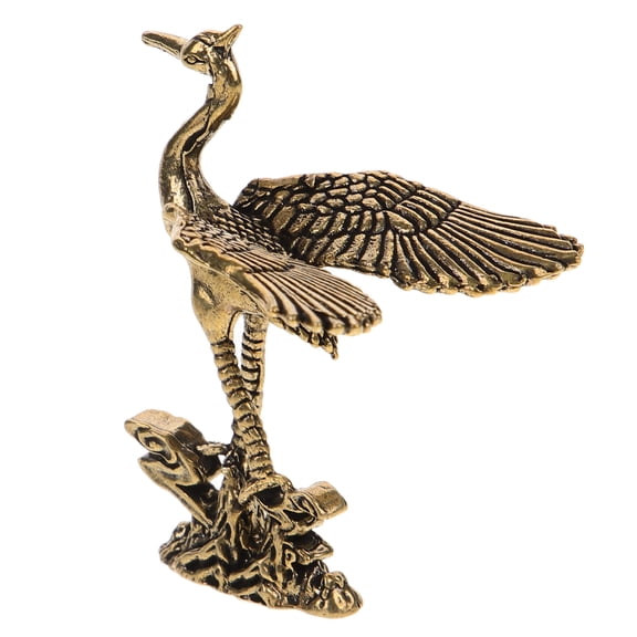 FOMIYES Brass Crane Figurine Golden Color for Home Decor and Tea Set Decoration