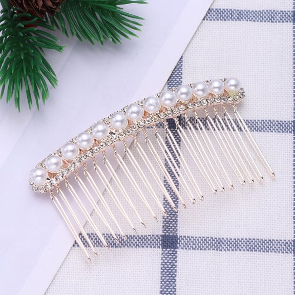 FOMIYES Bridal Wedding Hair Comb Rhinestone Inlay Bow Shape Silver Accessory for Brides 1Pcs