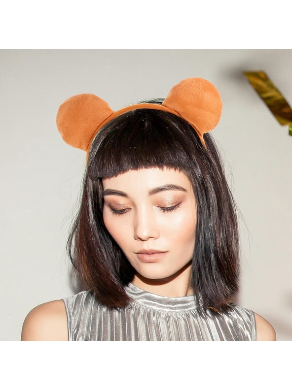 Brown Bear Ears Headband, Cute Animal Ear Hair Hoop for Women and Girls, Costume Party Cosplay Photo Booth Accessory