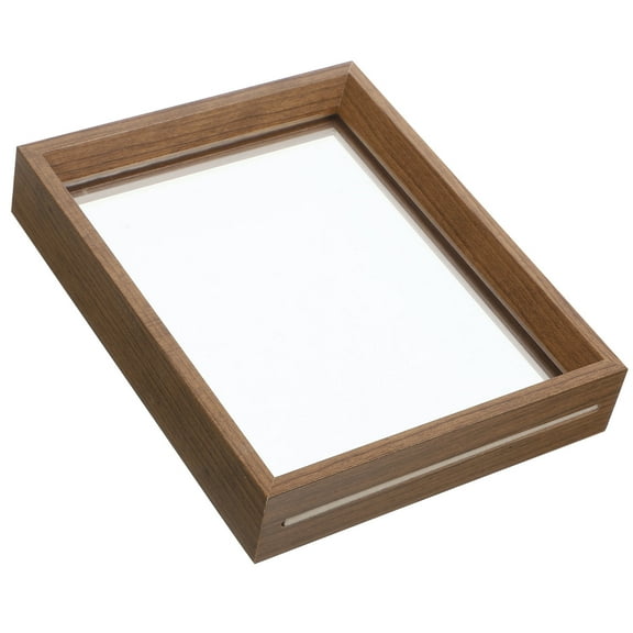 FOMIYES Brown Double-Sided Wooden Photo Frame 5.5x7.5 Inches Sturdy Tabletop Picture Frame for Display