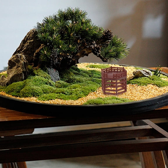 FOMIYES Unique Brown Aquarium Platform Model with Stairway Design for Fish Tank and Terrarium