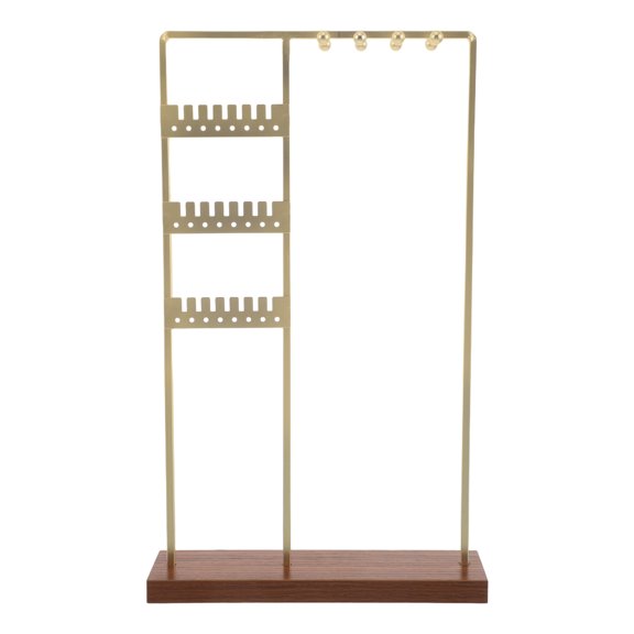 FOMIYES Brown Metal Countertop Jewelry Display Stand with Earring Holder and Necklace Organizer