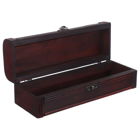 FOMIYES Brown Retro Wooden Wine Storage Box with Handle Ideal for Red Or White Wine
