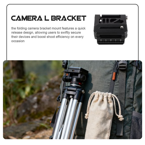 FOMIYES Black Aluminum Alloy L Bracket Camera Mount with Vertical and Horizontal Switching Photography