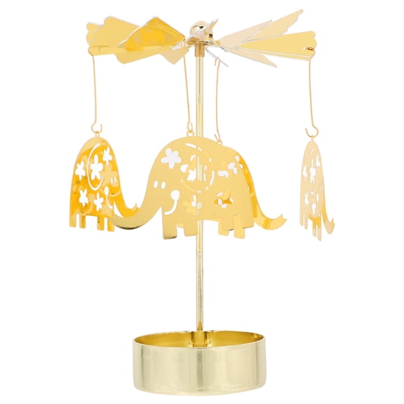 FOMIYES Candle Carousel Rotating Candle Holder Metal Golden Rotating Display for Table Decor 1Pack