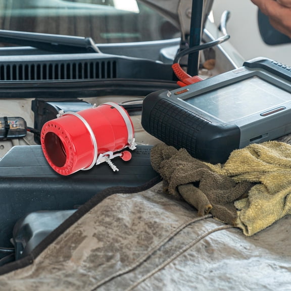 FOMIYES Car Exhaust Spark Arrestor in Red with Adjustable Valve for Fire Safety and Exhaust Function