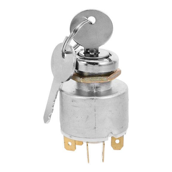 FOMIYES Vehicle Ignition Switch Plated Silver 12V Compatible with Cars Motorcycles Tractors Durable Design