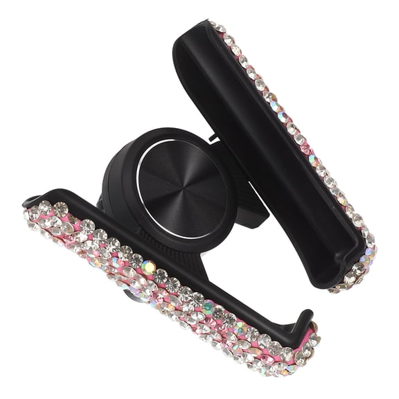 FOMIYES Car Phone Mount for Air Vent with 360 Degree Rotation and Pink Rhinestone Design