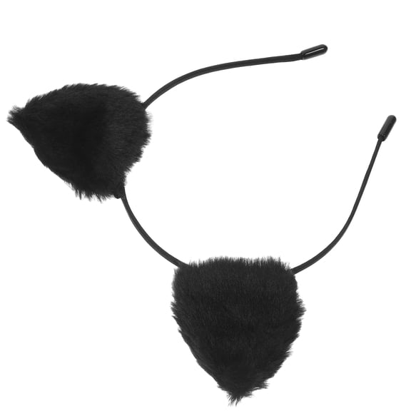 FOMIYES Plush Black Cat Ears Headband, Dog Animal Ear Costume Hair Hoop for Cosplay Party Dress Up, 1 Piece Accessory