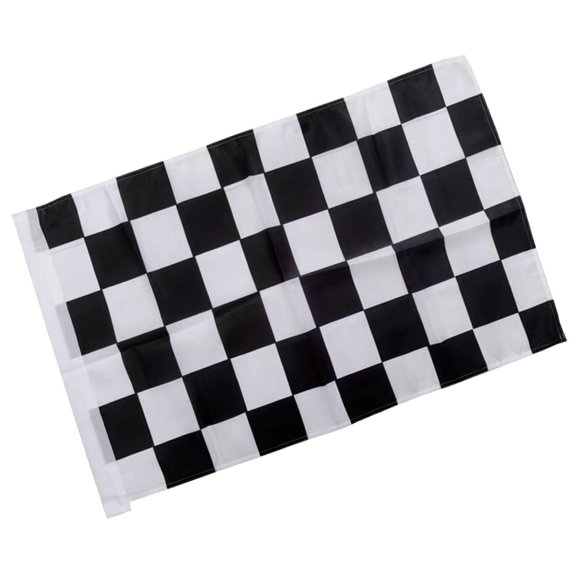 FOMIYES Checkered Race Flag with Plastic Pole Screen Printed Both Sides for Racing Parties