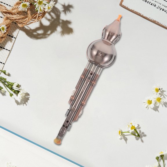 FOMIYES Chinese Traditional Hulusi Wind Instrument in Coffee for Efficient Beginner Practice and Public Use