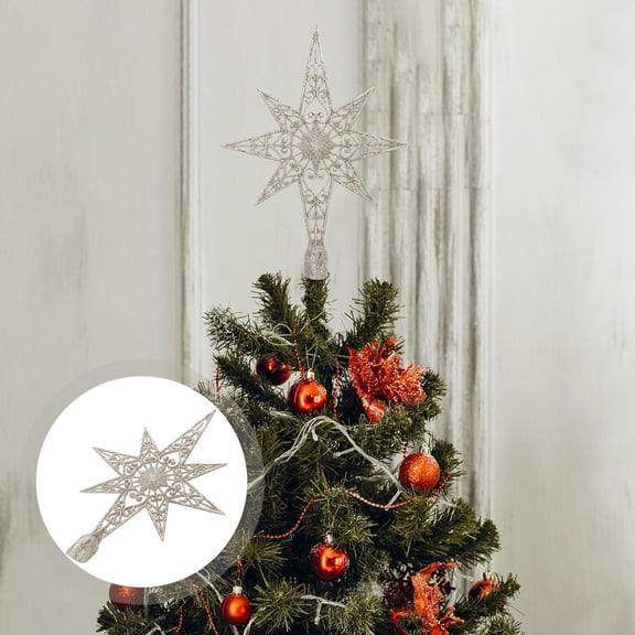 FOMIYES Christmas Star Tree Topper 1Pcs 11.8X7.1X0.8in Multi Color Plastic