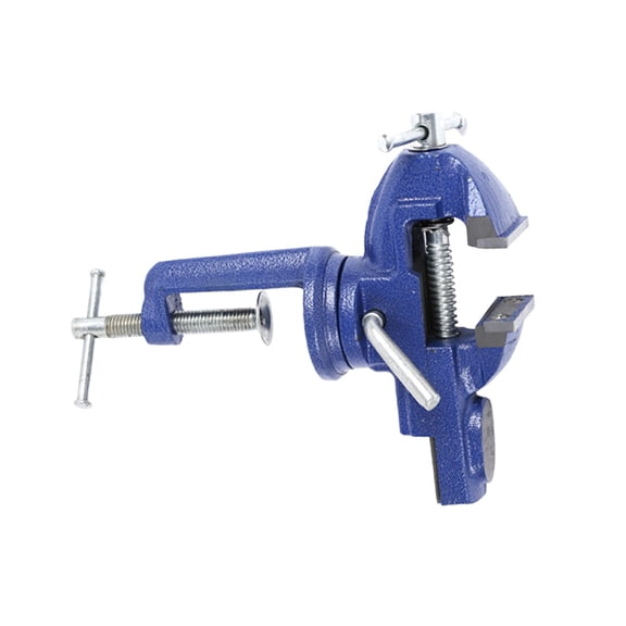 FOMIYES Portable Blue Rotary Vise for Woodworking and Small Projects