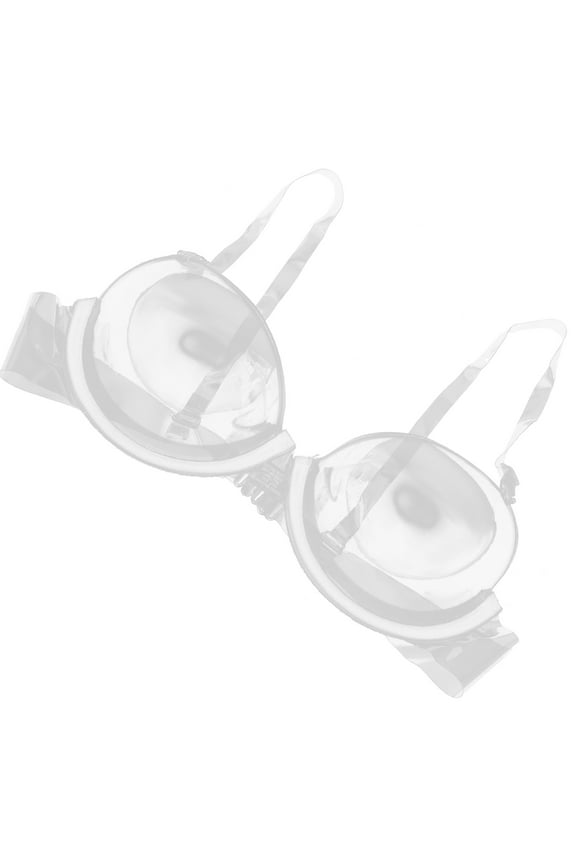 Clear Adjustable Strap Invisible Bra for Women Comfortable Disposable Spandex Transparent 3/4 Cup Size 40