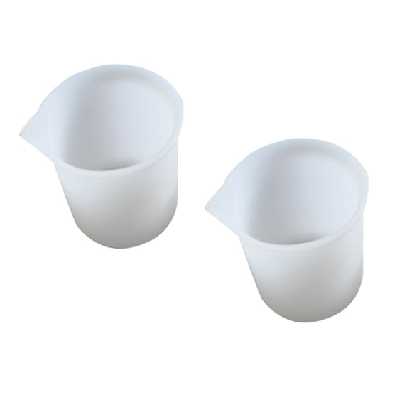 FOMIYES Clear Graduated Beakers, 2 Pcs Reusable Silicone Measuring Cups ...