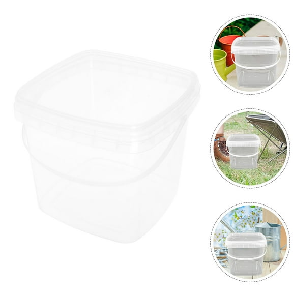 FOMIYES Clear PP Bucket with Lid for Home Use Transparent 0.5 Gallon Lightweight and Food Storage Container