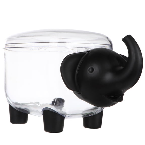 FOMIYES Elephant Black Clear Plastic Storage Box with Lid Organizer for Cosmetics and Sundries
