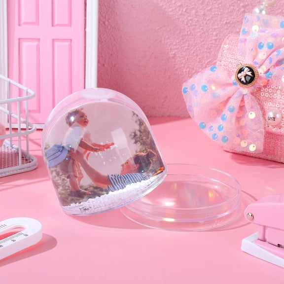 FOMIYES Clear Snow Globe Picture Frame with DIY Sublimation Paper for Custom Photo Display