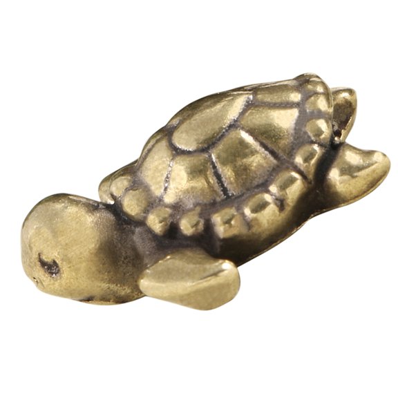 FOMIYES Golden Brass Turtle Figurine Heart Shaped Vintage Home Decor