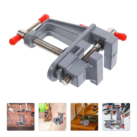 FOMIYES Compact Plated Silver Clamp-on Bench Vise for Carving Electronics and Jewelry DIY