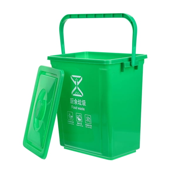 FOMIYES Compost Pail Kitchen Compost Container Portable Green Trash Can for Household Users 1Pack