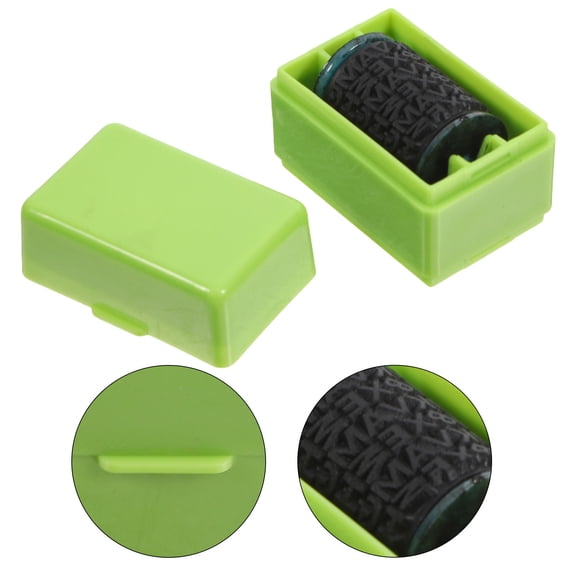 FOMIYES Confidential Green Roller Stamp with Unique Design for Address and Personal Information Block