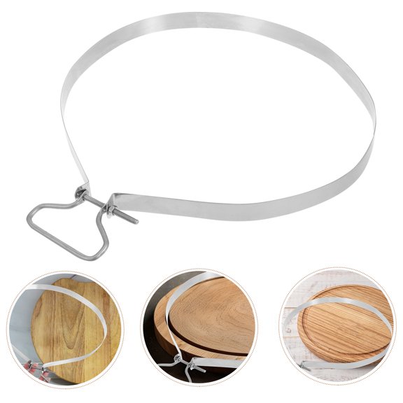 FOMIYES Stainless Steel Cooking Board Hoop Clamp for Cutting Boards with Anti Crack Ring for Kitchen Use