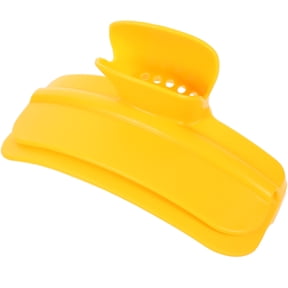 FOMIYES Silicone Soup Funnel with Spill-Proof Edge Deflector, Kitchen Pot Pouring Tool, Yellow Design