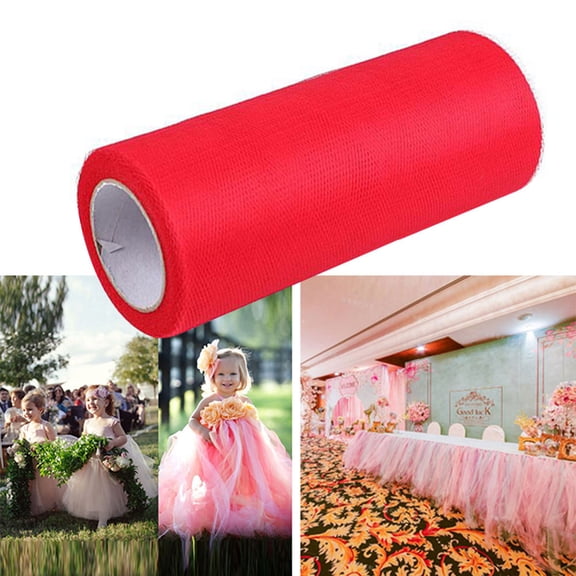 FOMIYES Spool Tutu Skirt Fabric Red Dacron Tulle for Wedding Favors Chair Sashes and Tables