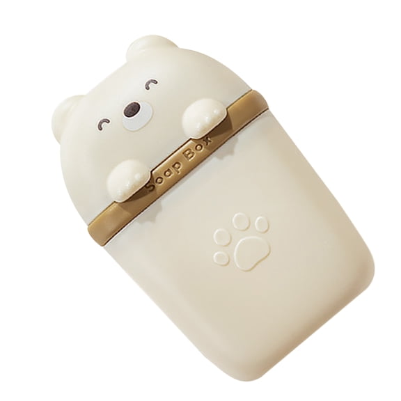 FOMIYES Creative Bear Design Soap Box Light Yellow Leakproof Soap Holder for Bathroom