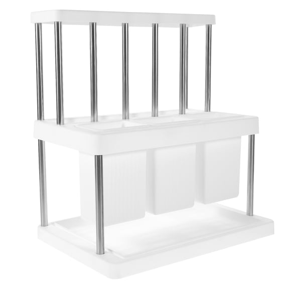 FOMIYES Kitchen Cutlery Holder Utensil Organizer Silverware Storage Stand for Countertop and Drawer