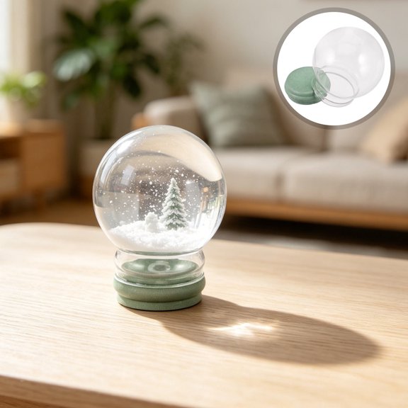 FOMIYES DIY Snow Globe Kit with Clear Glass Globes for Unique Home Decor Creations
