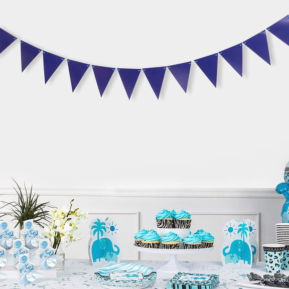 FOMIYES Dark Blue Blank Pennant Banners for DIY Decor Perfect for Party Activities and Holiday Spirit 5pcs