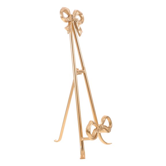 FOMIYES Decorative Bow Accent Metal Easel for Home Office Photo Frame and Wedding Table Display
