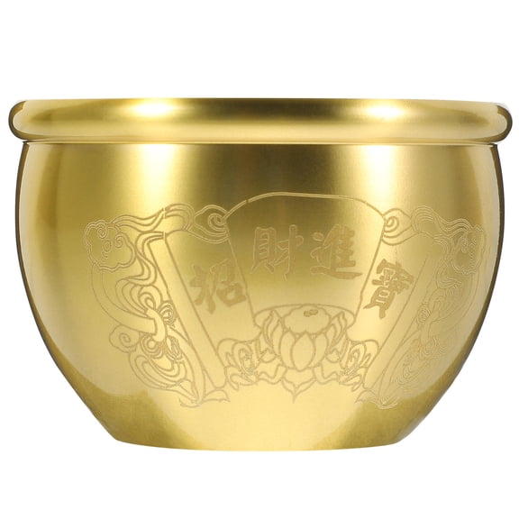 FOMIYES Decorative Golden Copper Treasure Basin for Home Tabletop with Fine Craftsmanship