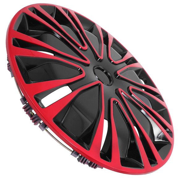 FOMIYES Decorative Wheel Hub Caps Hubcap Red Black Enhanced PP 1Pack