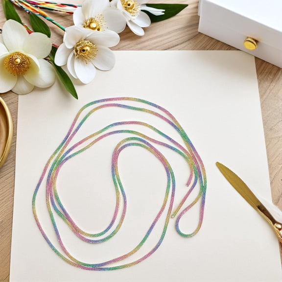 FOMIYES Decorative Rhinestone Rope Cord for Craft Projects and Clothing Accessories in Multi Color