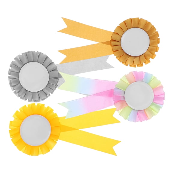 FOMIYES 4Pcs Versatile Multi Color Award Ribbon Rosettes Perfect for Holiday Parties
