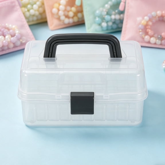 FOMIYES Desktop Transparent Storage Rack with Clear Plastic Drawers for Jewelry and Beads