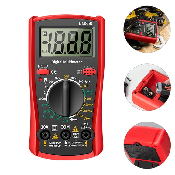 FOMIYES Handheld Digital Multimeter Fomiyes Large Screen for Home Use Red